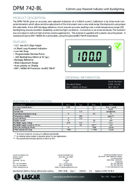 Thumbnail of document Data Sheet - DPM 742-BL Panel Meter